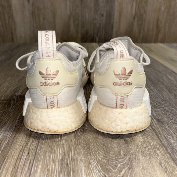 ADIDAS NMD R1 BOOST Women’s US Size 6.5 White Rose Gold Metallic Shoes FW6434 - Picture 7 of 11